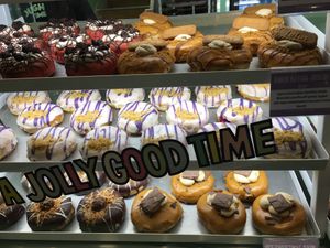 So many to choose from!!! at Rodeo Doughnuts - Shaftesbury Ave in London