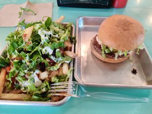 Chipotle burger and KC fries at Pirate's Bone Burgers - Crossroads in Kansas City