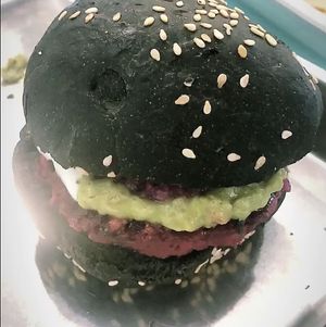 Beet burger is delicious  at Pirate's Bone Burgers - Crossroads in Kansas City