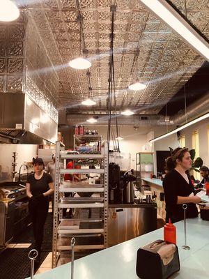 All counter top seating with view of kitchen at Pirate's Bone Burgers - Crossroads in Kansas City