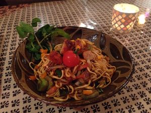 Noodle dish at LaLa Zorba ララ・ゾルバ in Naha