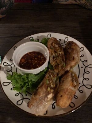 Vegan Vietnamese spring rolls  at LaLa Zorba ララ・ゾルバ in Naha