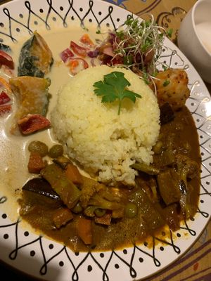 Half and Half curry. Delicious. Pic taken after a few bites! at LaLa Zorba ララ・ゾルバ in Naha