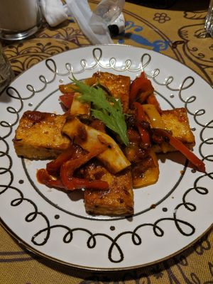 Tikka masala tofu, definitely try this!! SO GOOD at LaLa Zorba ララ・ゾルバ in Naha