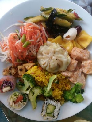 Great vegan food from the buffet at Chimy's in Zurich