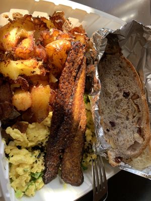 One box of 2 for vegan scramble at Island Vintage Coffee in Honolulu