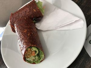 Falafel wrap at Plantiful in Guatemala City