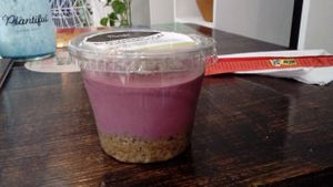 Blueberry Acai Cheesecake at Plantiful in Guatemala City