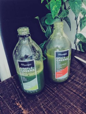 Green juices at Plantiful in Guatemala City