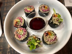 Vegan sushi at Plantiful in Guatemala City