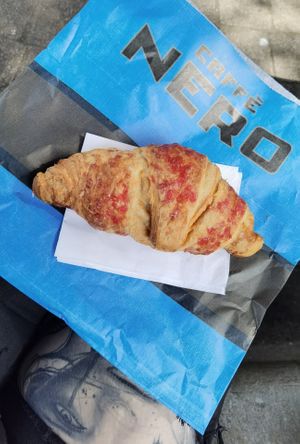 Vegan raspberry croissant - decent!  at Caffe Nero in Galway