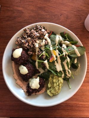 Falafel plate  at COOH Cafe in North Curl Curl