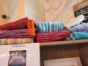 Hand made scarfs at The Cutting Vedge in Kilkenny