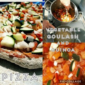 Spelt pizza and veg goulash at The Cutting Vedge in Kilkenny