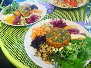 Nut roast, falafel and korma.   at The Cutting Vedge in Kilkenny