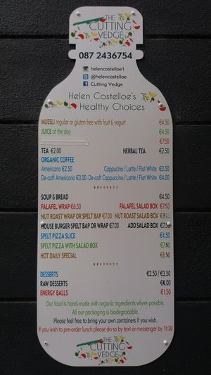 Menu at The Cutting Vedge in Kilkenny