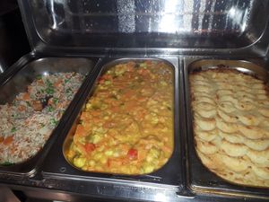 Harricot bean and Potato bake 
Chick pea and veg curry... at The Cutting Vedge in Kilkenny