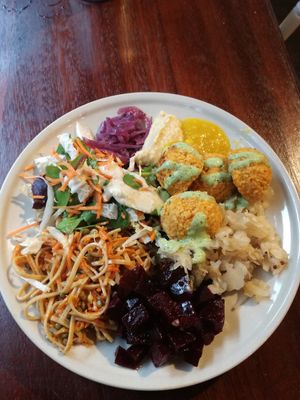 Falafel and salad at The Cutting Vedge in Kilkenny