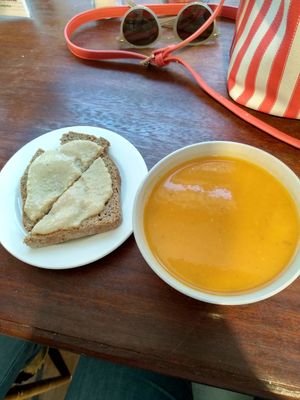 soup, hummus and bread at The Cutting Vedge in Kilkenny