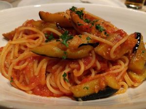 Pasta with eggplant at La Luce in Fujikawaguchiko
