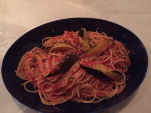 Eggplant and basil pasta was perfectttt at La Luce in Fujikawaguchiko