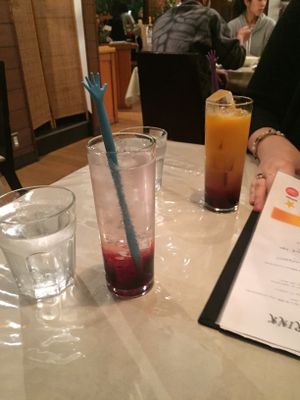 Cassis soda and cassis orange at La Luce in Fujikawaguchiko