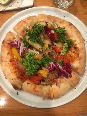 Vegan pizza  at La Luce in Fujikawaguchiko