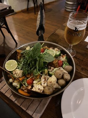Vegan skillet (serving size for 2) - good portion size! at Messinn in Reykjavik