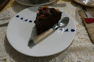 Chocolate cake at El Patio Rojo in Trujillo