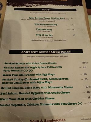 Menu at Urbean in Kuala Lumpur