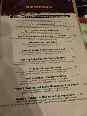 Menu superfoods at Urbean in Kuala Lumpur