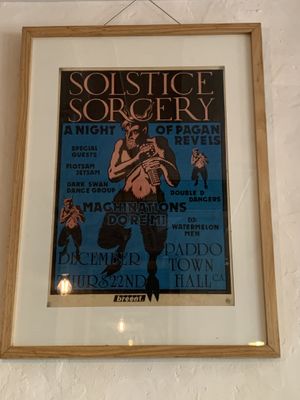 One of the cool posters adorning the walls  at Saff's Cafe  in Castlemaine