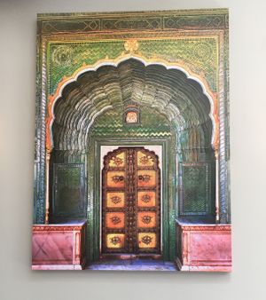 Wall art at Ahimsa Garden in New York City