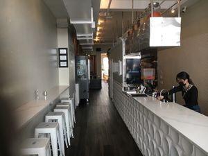 Counter for take out at Ahimsa Garden in New York City