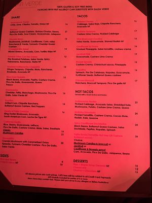   at Bar Verde in New York City