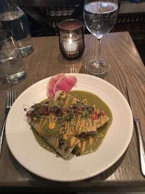 cauliflower enchiladas - delicious  at Bar Verde in New York City