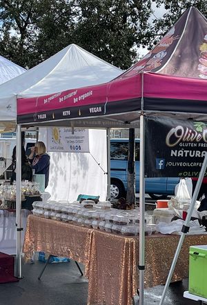 stand at farmers market   at Olive Oil Cafe in San Diego
