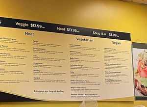 menu   at Olive Oil Cafe in San Diego