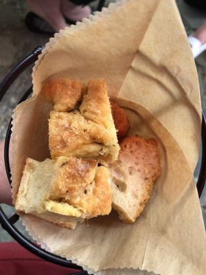 House made focaccia  at Red Zebra in Sleepy Hollow