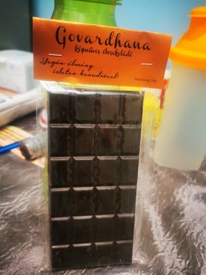 Vegan handmade chocolate with cashews at Govinda Csillaghegy in Budapest