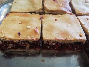 Cherry pie at Govinda Csillaghegy in Budapest