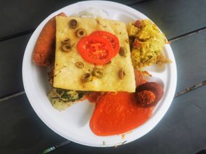 Big "thali" plate at Govinda Csillaghegy in Budapest