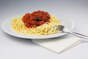 Pasta pomodoro at Govinda Csillaghegy in Budapest