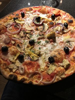Vegan pizza giardinera  at Pizza Express - George IV Bridge in Edinburgh