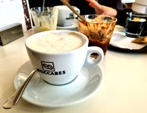 Cappuccino with almond milk.  at i Nonni Cremeria in Bratislava