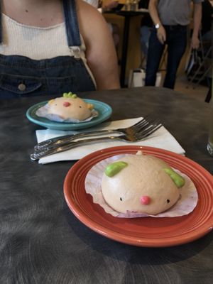 Steamed buns. There are several vegan filling options   at Noodles in Northampton