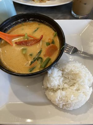 Veggie curry after one bite    at Noodles in Northampton