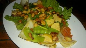 Dry tom yum fried with vegetable at Give Green Farm House Restaurant in Muang