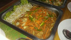 Fried noodle with vegetables and black soya sauce at Give Green Farm House Restaurant in Muang