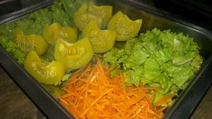 Steam fresh pumpkin at Give Green Farm House Restaurant in Muang